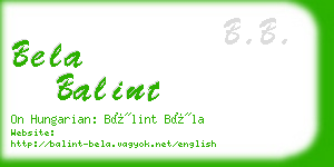 bela balint business card